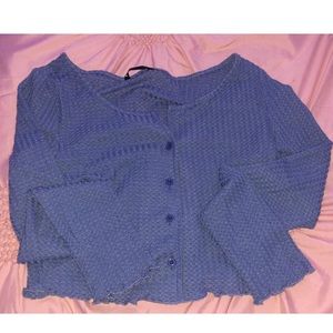 blue crop top sweater